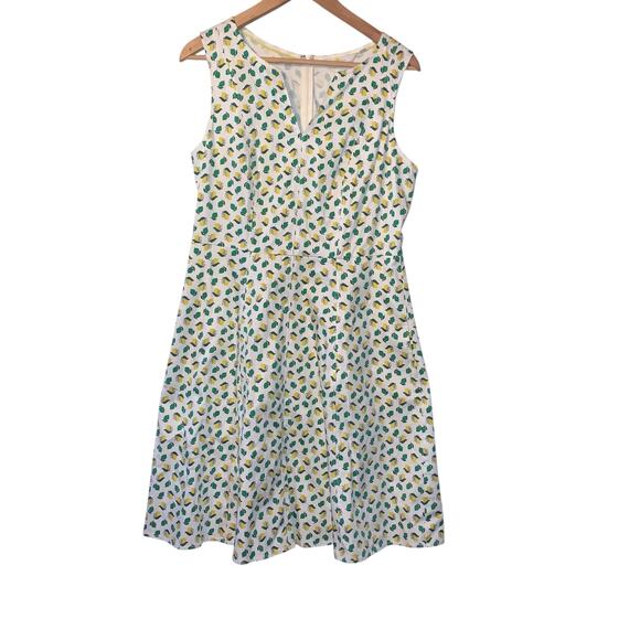 Boden White Dress with Lemon And Lime Print sz 8 - Picture 1 of 9